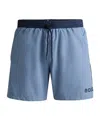 Hugo Boss Quick-dry Swim Shorts With Contrast Details In Blue