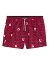 Hugo Boss Logo-print Swim Shorts In Purple