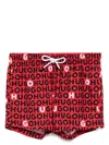 Hugo Boss Logo Print Swim Shorts In Red