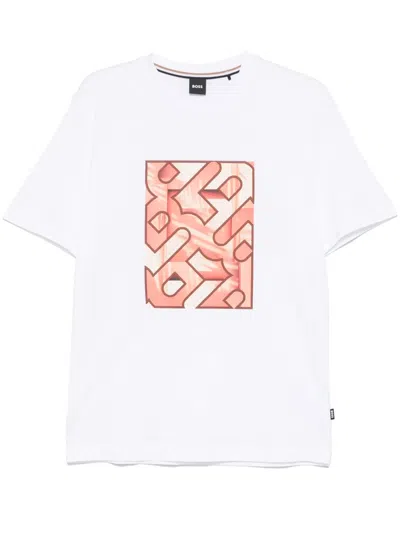 Hugo Boss Logo-print T-shirt In 白色