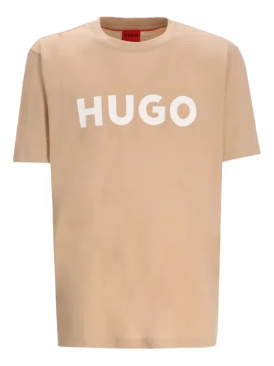 Hugo Boss Logo-print T-shirt In Brown