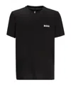 Hugo Boss Slim-fit T-shirt With Popcorn Stripe Fabric In Black