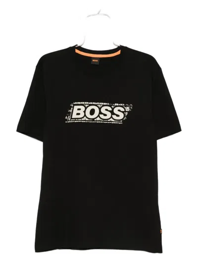 Hugo Boss Logo-print T-shirt In Black