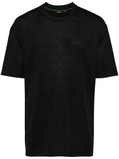 Hugo Boss Logo-print T-shirt In 黑色