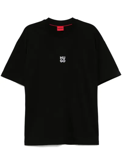 Hugo Boss Logo-print T-shirt In Black
