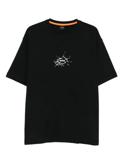 Hugo Boss Logo-print T-shirt In Black