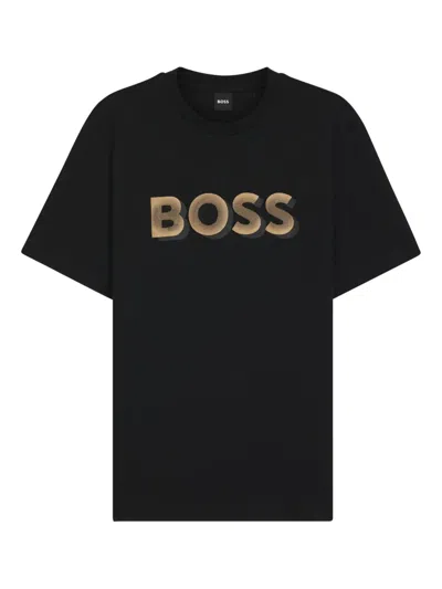 Hugo Boss Logo-print T-shirt In Black