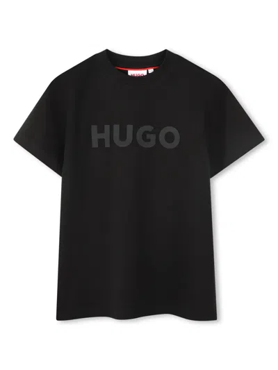 Hugo Boss Kids' Logo-print T-shirt In Black