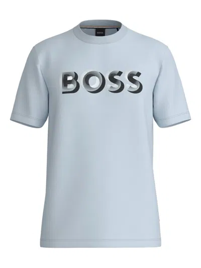 Hugo Boss Logo-print T-shirt In Blue