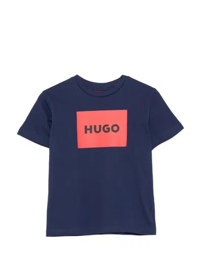 Hugo Boss Kids' Logo-print T-shirt In Blue