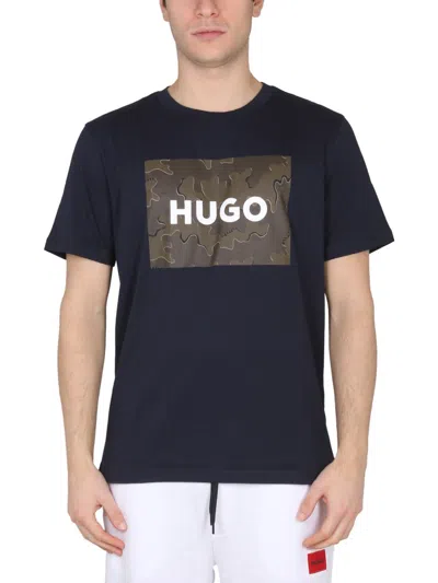 Hugo Boss Logo Print T-shirt In Blue