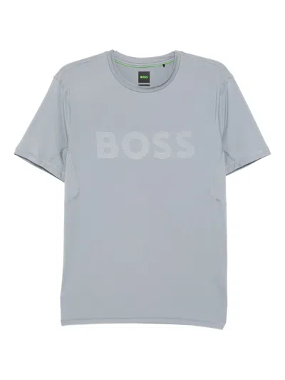Hugo Boss Logo-print T-shirt In Gray