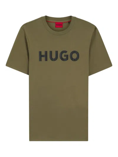 Hugo Boss Logo-print T-shirt In Cotton Jersey In Green