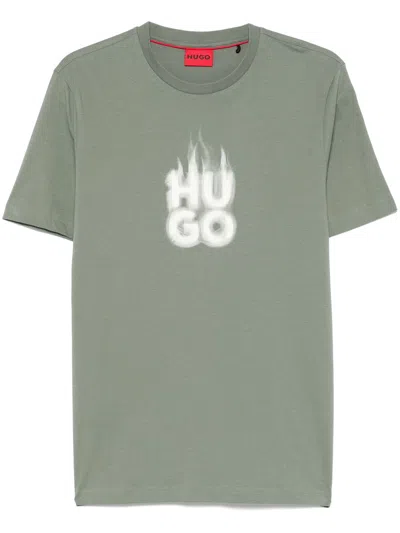Hugo Boss Logo-print T-shirt In Grün
