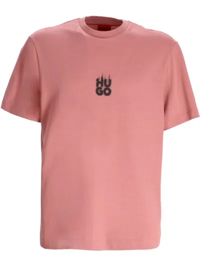 Hugo Boss Logo-print T-shirt In Pink