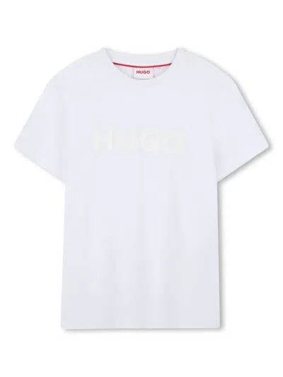 Hugo Boss Kids' Logo-print T-shirt In White