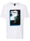 Hugo Boss Cotton-blend T-shirt With Skate Artwork Front And Back In White