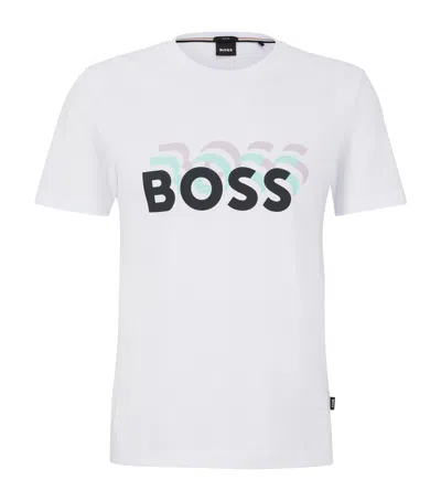 Hugo Boss Logo Print T-shirt In White