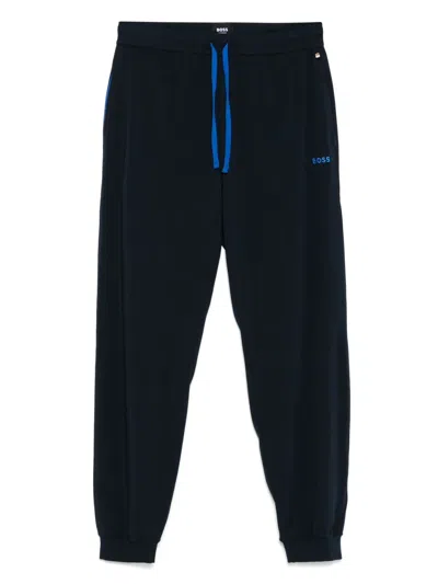 Hugo Boss Logo-print Track Pants In Blue