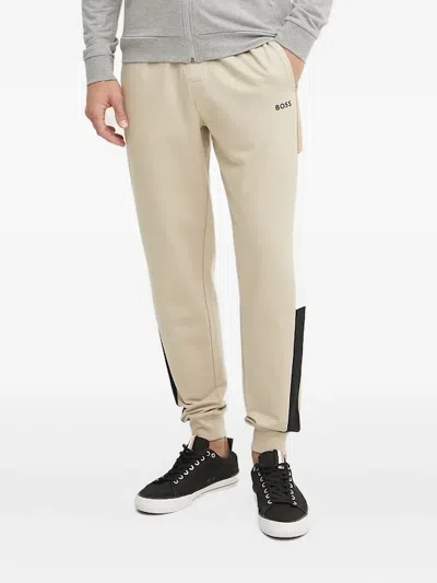 Hugo Boss Logo-print Track Pants In Neutral