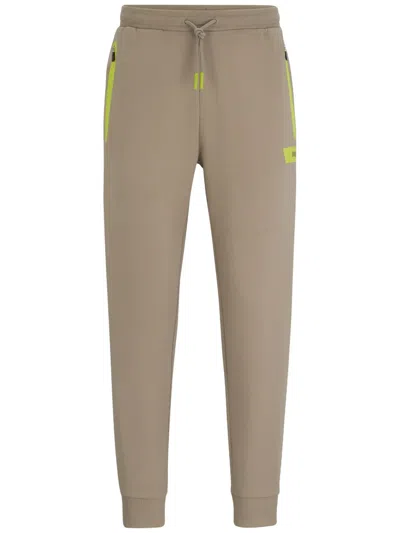 Hugo Boss Logo-print Track Pants In Neutrals