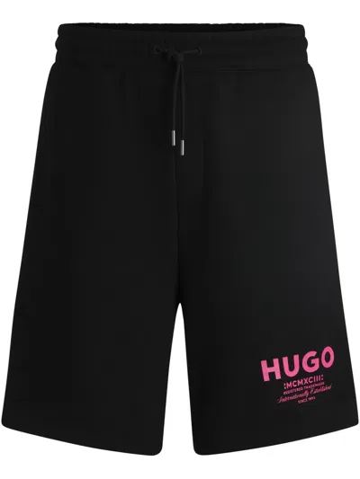 Hugo Boss Logo-print Track Shorts In Black