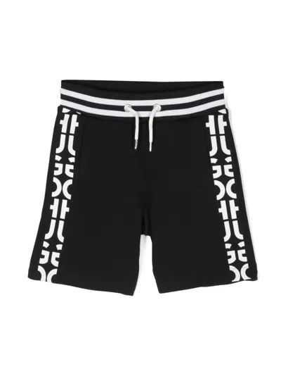 Hugo Boss Kids' Logo-print Track Shorts In Black