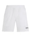 Hugo Boss Quick-drying Regular-fit Shorts With Logo Print In White