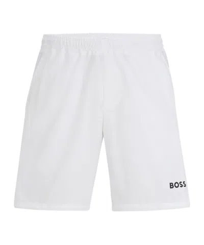 HUGO BOSS LOGO-PRINT TRACK SHORTS