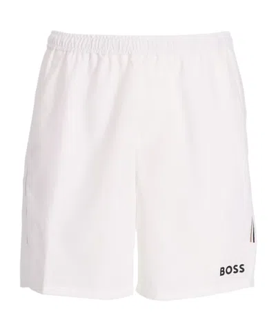 Hugo Boss Logo-print Track Shorts In White