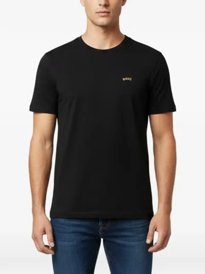 Pre-owned Hugo Boss Logo Print T-shirt In Black