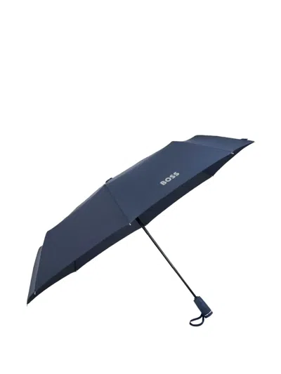 Hugo Boss Logo Print Umbrella In Blue