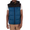 Hugo Boss Water-repellent Down Gilet With Logo Print In Blue