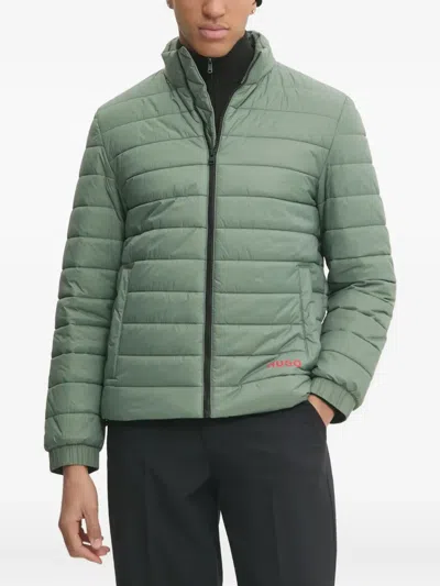 Hugo Boss Logo-print Zip-fastening Jacket In Green