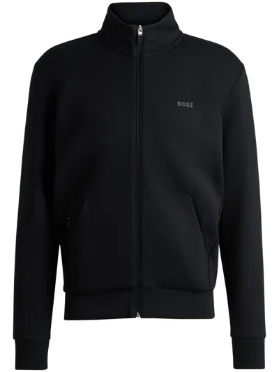 HUGO BOSS LOGO-PRINT ZIP-UP SWEATSHIRT