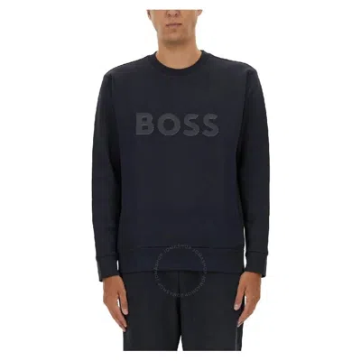 Hugo Boss Salbo Mens Crew Neck Sweatshirt 50506119 In Dark Blue 402