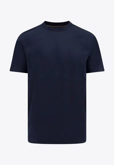 Hugo Boss Logo-printed Crewneck T-shirt In Blue