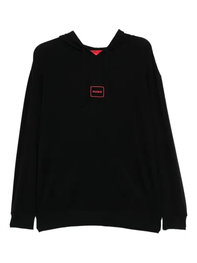 Hugo Boss Logo-printed Hoodie In Black