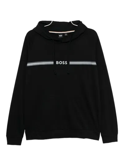 Hugo Boss Logo-printed Hoodie In Black