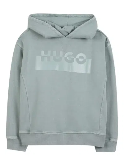 Hugo Boss Logo-printed Hoodie In Blue