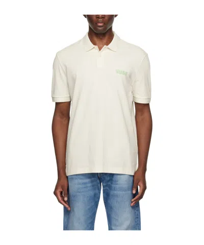 Hugo Boss Logo Printed Polo Shirt In White