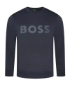 Hugo Boss Stretch-cotton Sweatshirt With Sandwich Logo In Black