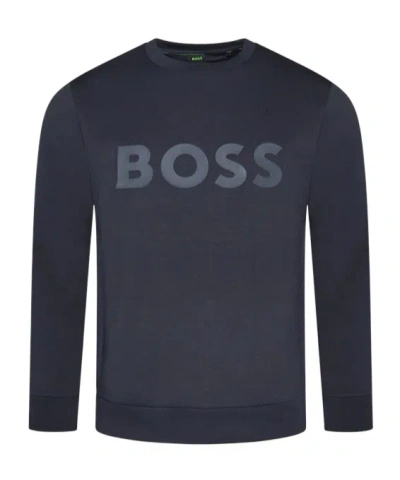 Hugo Boss Cotton-blend Sweatshirt With Hd Logo Print In Black