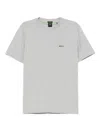 Hugo Boss Mens Boss Logo-embroidered Regular-fit Stretch-cotton T-shirt In Gray
