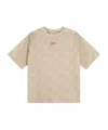 Hugo Boss Monogram-print Cotton T-shirt In Nude