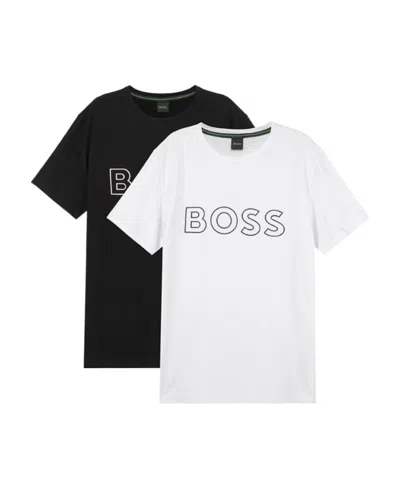 Hugo Boss Logo Printed T-shirt Two-piece Set In White