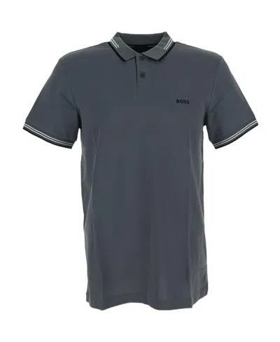 Hugo Boss Logo-raised Polo Shirt In Black