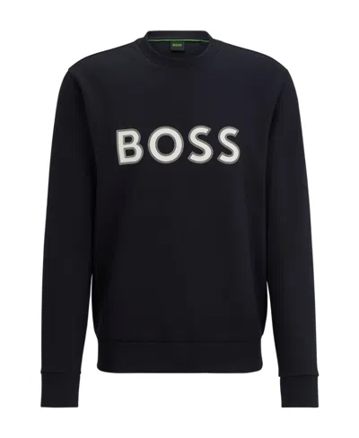 Hugo Boss Cotton-blend Sweatshirt With Hd Logo Print In Black