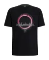 Hugo Boss Stretch-cotton Regular-fit T-shirt With Seasonal Artwork In Black