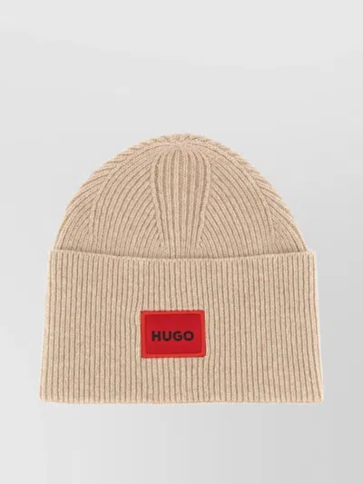 Hugo Boss Logo Ribbed Beanie Hat